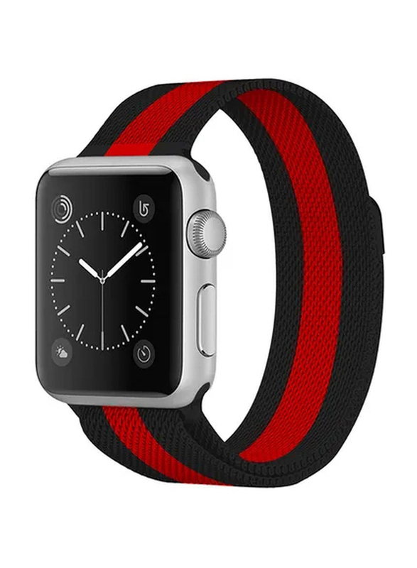 Zoomee Replacement Band for Apple Watch Series 1/2/3 38mm, Black/Red