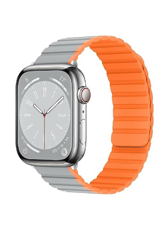 Gennext Silicone Magnetic Band for Apple Watch 49mm/45mm/44mm/42mm, Grey