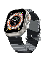 Gennext New Silicone Band for Apple iWatch Series Ultra 8/7/6/5/SE 38/40/41mm/42/44/45/49mm, Grey/Black