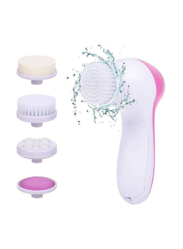 Gennext 5 In 1 Multifunction Electric Face Facial Cleansing Brush, Pink