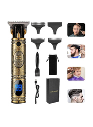 Gennext LED Display Upgraded Professional Pro Li Cordless Outliner Zero Gaped Men Rechargeable Retro Trimmer, Gold