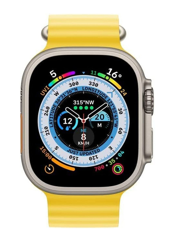 Zoomee Silicone Replacement Band for Apple Watch Series 8/7/6/5/4/SE/Ultra 45/44/42/49mm, Yellow