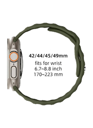 Gennext Replacement New Design Silicone Waterproof Strap for Apple Watch Ultra Band 49mm, iWatch Series 8/7/6/5/4/3/2/1/SE/Ultra, Olive