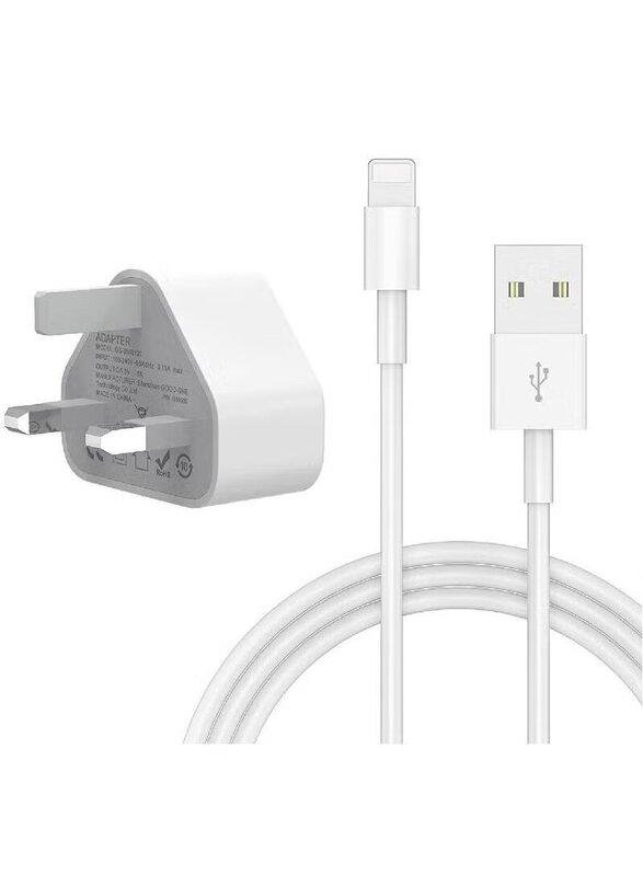 

Gennext 5V 1A Power Adapter Supply with USB Charger Cable for Apple iPhone, White