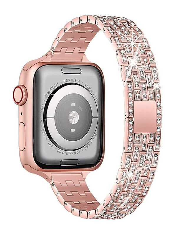 

Gennext Bling Diamond Rhinestone Band for Apple Watch Ultra 49mm, Rose Pink