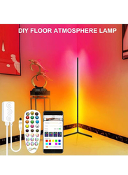 XiuWoo 61 inch Smart Minimal Tall Dimmable LED RGB Corner Floor Lamp with APP & Remote Control with Ambient Mood Night Light for Bedroom & Party, Multicolour