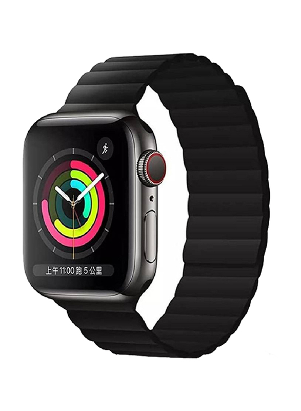 Gennext Replacement Adjustable Magnetic Strap Compatible with Apple Watch Series 8/7/SE/6/5/4/3/2/1/45mm/44mm/42mm/Ultra 49mm, Black