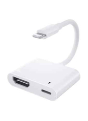 Gennext 2 In 1 Charing Adapter, Lightning Male to Multiple Types for Apple Phones, White