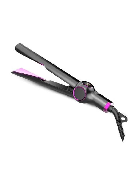 

Gennext 2-in-1 Hair Curling Iron Spiral Hair Straightener with Ten Levels of Temperature Control, Black/Pink