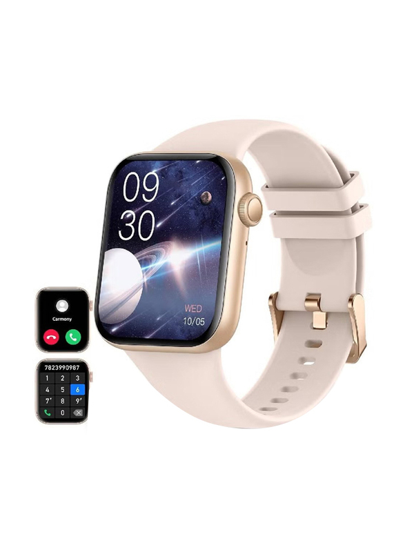 Newly Launched Combo Large 2.05 Inch Display Smartwatch, Always On Display Wireless Charging Rotating Crown With Wireless Bluetooth Earbuds, White