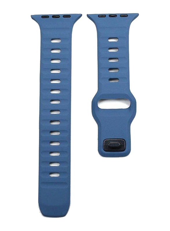 Gennext Soft Horizontal Silicone Band for Apple Watch Series Ultra 2/9/8 Ultra/8/7/6/5/4/3/SE 49mm/44mm/45mm/42mm, Blue