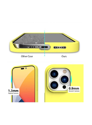 Apple iPhone 14 Soft Silicone Anti-Scratch Gel Rubber Shockproof Protective Mobile Phone Case Cover, Yellow