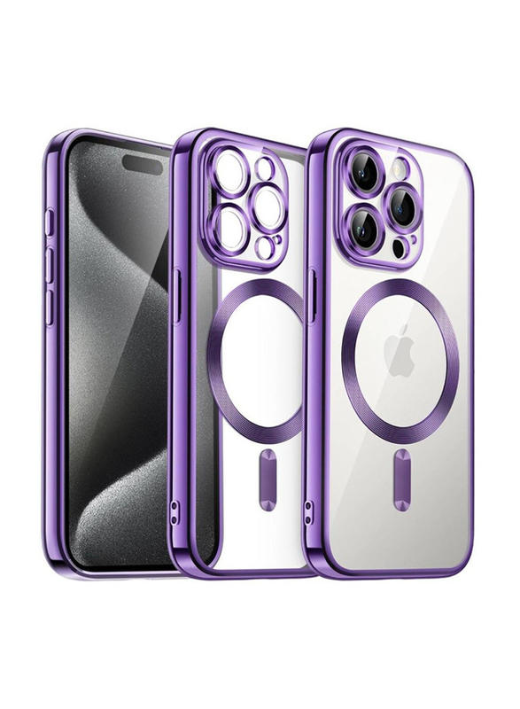 Apple iPhone 15 Pro Max 6.7 Inch Camera Lens Full Protection Mobile Phone Back Case Cover, Purple