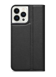 Apple iPhone 13 Pro Max Durable Shockproof Wallet with Card Holder Premium Leather Mobile Phone Flip Case Cover, Black