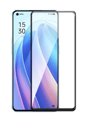 Zoomee OPPO Reno6 9H Full Coverage Anti Scratch Tempered Glass Screen Protector, Clear/Black