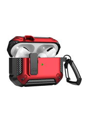 Gennext Protective Shockproof Military Hard Rugged with Lock for Apple Airpods Pro, Red