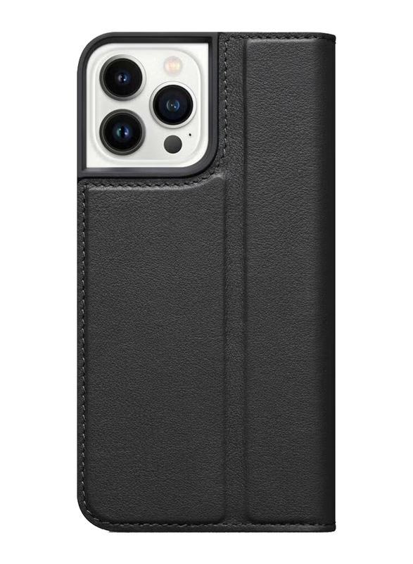 Apple iPhone 14 Pro Premium Leather Flip Durable Shockproof Wallet with Card Holder Mobile Phone Case Cover, Black