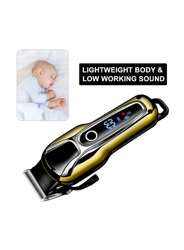 Gennext LED Display USB Rechargeable Professional Hair Trimmer Kit, Black/Gold