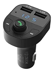 Gennext Bluetooth FM Transmitter Fast Car Charger, Black