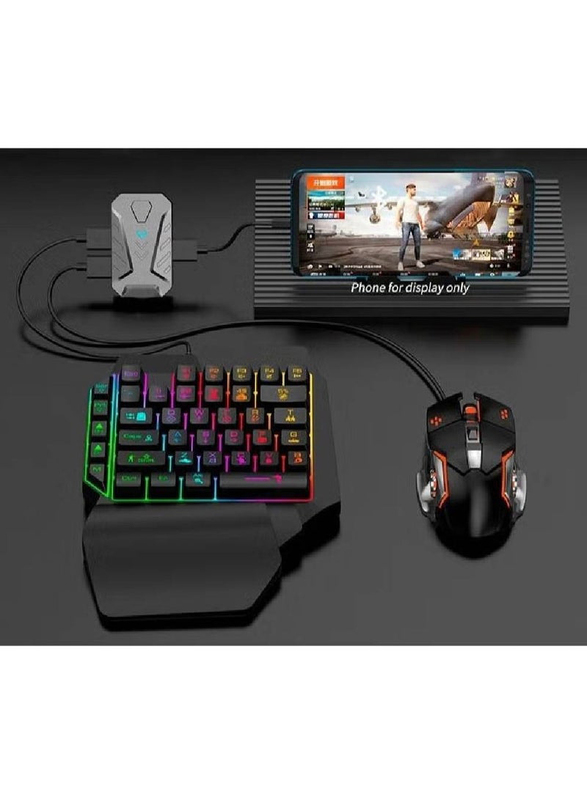 Gennext 4-In-1 Mobile Gaming Combo-Pack Including Keyboard and Mouse, Black