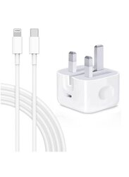 Gennext LOOK MFi Certified 20W USB C Fast Charger Plug with Lightning to USB Cable for Apple iPhone, White