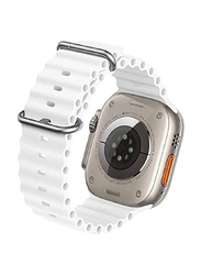 Gennext Replacement Silicone Hole Wavy Strap for Apple Watch Ultra/Watch Ultra 2 49mm, White