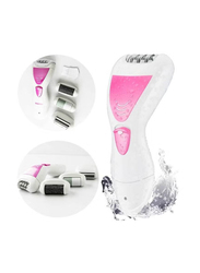 Gennext 4-in-1 Rechargeable Lady Shaver & Epilator Set, GM-7006, White/Pink