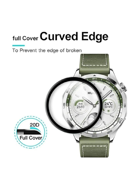 Zoomee Protective HD Clarity Anti-Scratch Bubble-Free Tempered Glass Screen Protector for Huawei Watch GT 4 46mm, Clear