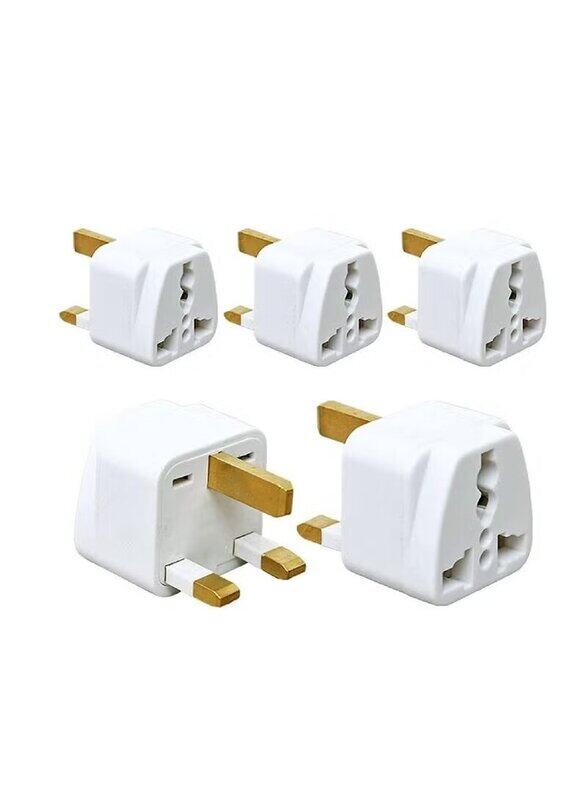 

Generic Universal 3 Pin Outlet Converter Socket Travel Adapter, 5 Piece, White