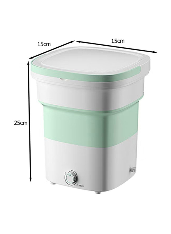 Portable Mini Folding Clothes Washing Machine, 135W, Miniwash112, Green/White