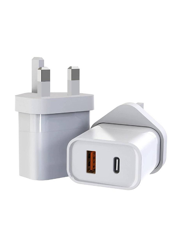 Dual Ports Wall Charger, White