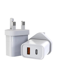 Dual Ports Wall Charger, White