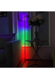 XiuWoo Modern Minimalism Color Changing LED Dimmable Torchiere Smart RGB Floor Lamp with Ambient Background Light, Black