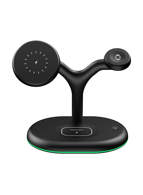 Gennext 3-in-1 Wireless Charger Dock Station, Black