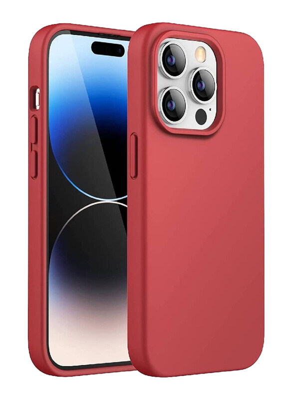 

Gennext Apple iPhone 14 Pro Silicone Mobile Phone Case Cover, Red