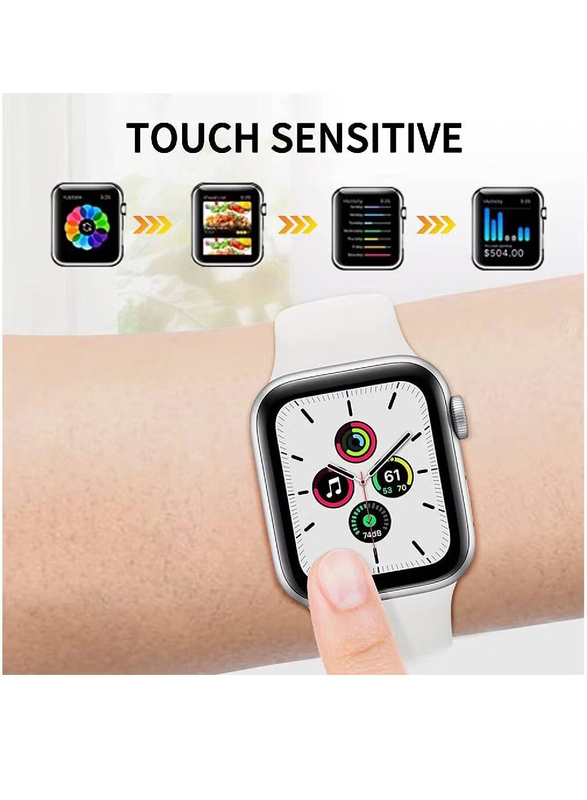 Zoomee 2-Piece Full Coverage Easy Installation Bubble-Free Screen Protector for Apple Watch Series 8/7 41mm, Clear/Black