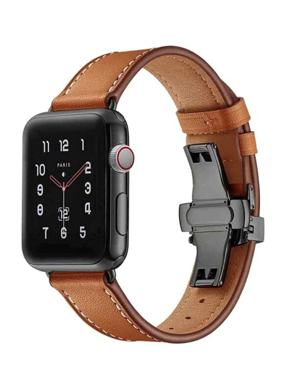 Voberry Replacement Leather Band for Apple Watch Series 4 40mm, Brown