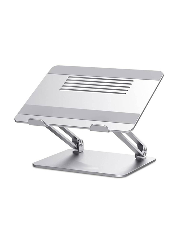 Laptop Aluminium Adjustable Stand with Antiskid Silicone Notebook Stand for Laptop, Silver