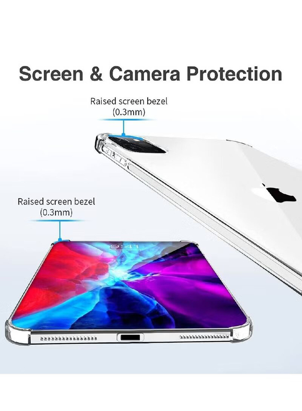 Apple iPad Pro (4th Generation) 12.9-inch 2020 Clear Shock Absorbing Flexible TPU Protective Slim Tablet Case Cover, Transparent