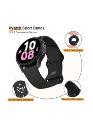 Gennext Adjustable Quick Release Silicone Replacement Band for Samsung Galaxy Watch 4/4 Classic/5/5 Pro/6/6 Classic, Black
