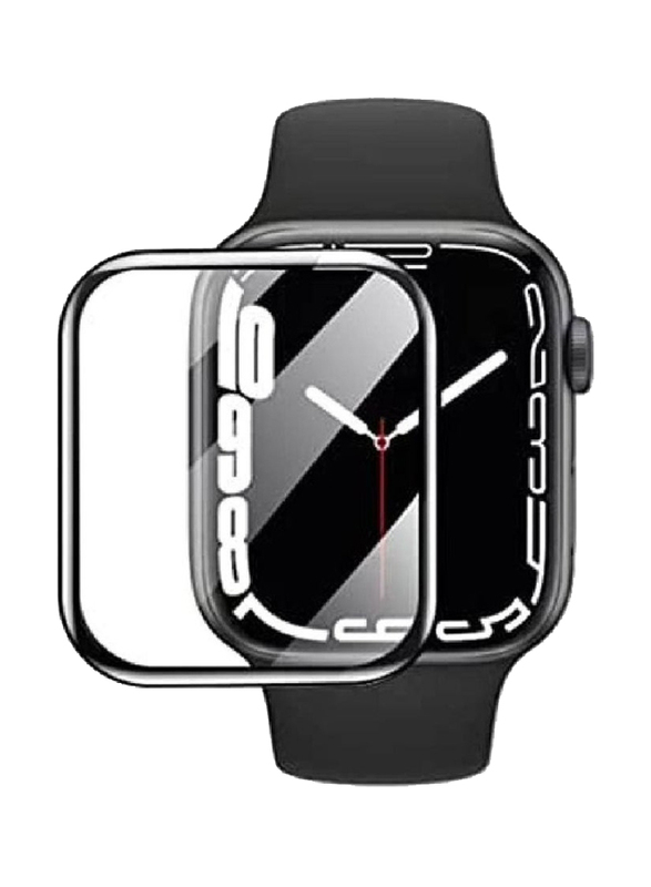 Zoomee Full Coverage Easy Installation Bubble-Free Screen Protector for Apple Watch Series 8/7 41mm, Clear/Black