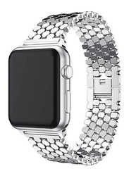 Gennext Honeycomb Pattern Stainless Steel Replacement Watchband for Apple watch 42/44/45mm, Silver