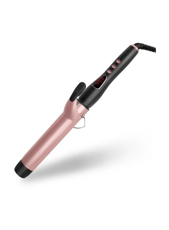 Gennext Anti-Scald Curling Wand Hair Curling Iron with Ceramic Coating for Any Hair Types, Black/Pink