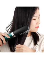 Gennext 3-in-1 New Electric Rotating Hot Air Blow Dryer Brush with Hairdryer Blower Hair Curler Brush & Auto Curling Iron, Green/Black