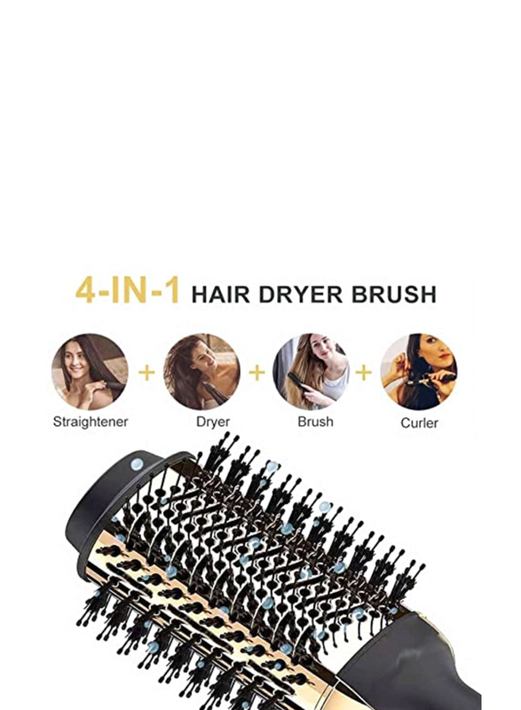 Enzo 4-in-1 One-Step Frizz Control Negative Ionic Hot Air Brush Volumizer Ceramic Coating Hair Dryer Brush, Multicolour