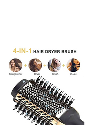 Enzo 4-in-1 One-Step Frizz Control Negative Ionic Hot Air Brush Volumizer Ceramic Coating Hair Dryer Brush, Multicolour