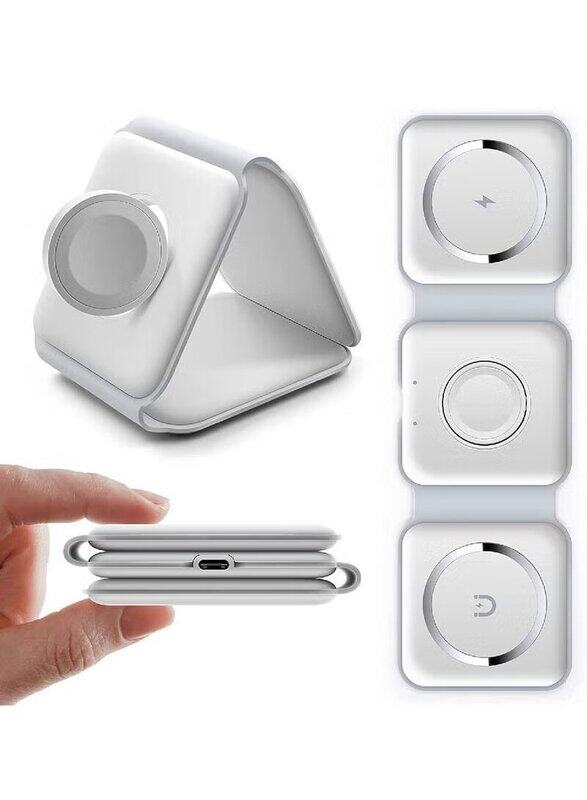 

Gennext Compact 3-in-1 Wireless Charging Pad for Apple iPhone, White