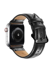 Gennext Replacement Genuine Leather Strap for Apple Watch Series 8/7/6/5/4/3/2/1/SE 45mm 44mm 42mm/Ultra Watch 49mm, Black