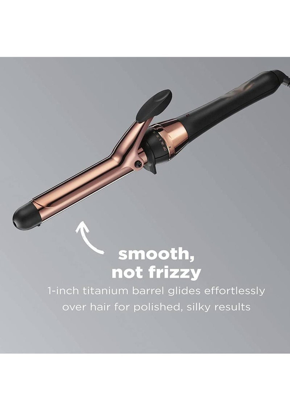 Gennext Titanium 1-Inch Curling Iron & 1-inch Barrel Produces Classic Curls, Rose Gold