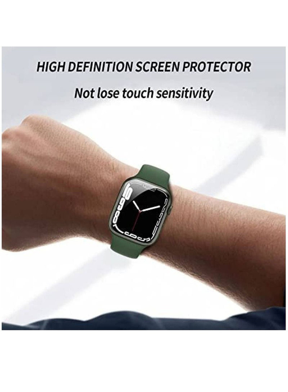Zoomee Full Coverage Easy Installation Bubble-Free Screen Protector for Apple Watch Series 8/7 45 mm, Clear